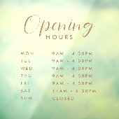 Einfache moderne Ladenöffnungszeiten, handgeschrie Fensteraufkleber (Blatt 3)