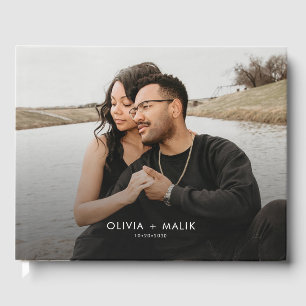 Einfache moderne, Lässige Foto Hochzeit Gästebuch