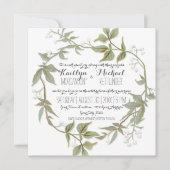 Einfache moderne Laurel Leaf Wreath Babys Atem Einladung (Vorderseite)