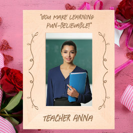 Einfache, moderne Lehrerin Wertschätzung Valentine Geätzte Rahmen