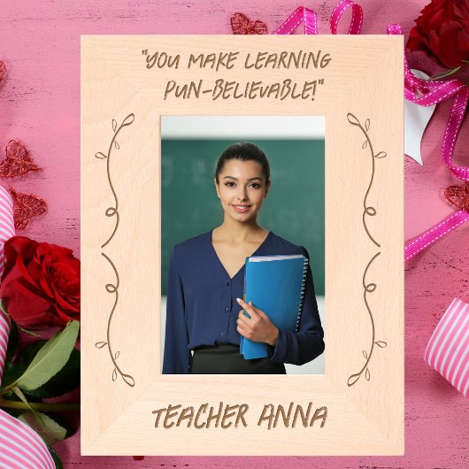 Einfache, moderne Lehrerin Wertschätzung Valentine Geätzte Rahmen