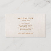 Einfache moderne, leicht beige Wäsche Beruflich Visitenkarte (Rückseite)