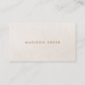 Einfache moderne, leicht beige Wäsche Beruflich Visitenkarte (Vorderseite)