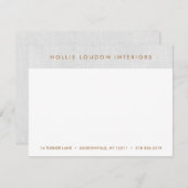 Einfache moderne, leicht graue Linen "look" Begleitkarte (Vorne/Hinten)