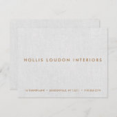 Einfache moderne, leicht graue Linen "look" Begleitkarte (Vorne/Hinten)