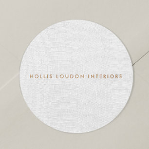 Einfache moderne, leicht graue Linen "look" Runder Aufkleber
