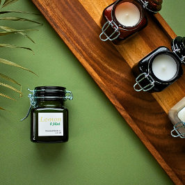 Einfache moderne Lemon & Mint Candle Quadratischer Aufkleber