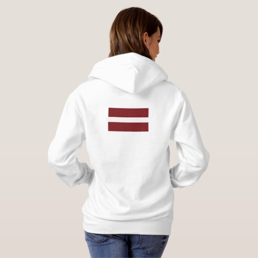 Einfache moderne lettische Flagge Souvenir, Backsi Hoodie (Schwarz voll)