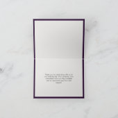 Einfache moderne Leuchte Dunkel Lila Dankeskarte (Innenseite)