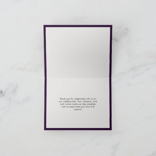 Einfache moderne Leuchte Dunkel Lila Dankeskarte (Innenseite)