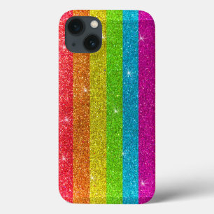 Einfache moderne LGBTQIA Gay Pride Rainbow Glitzer Case-Mate iPhone Hülle