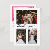 Einfache moderne Liebe Foto 4 Hochzeit Dankeskarte (Vorne/Hinten)