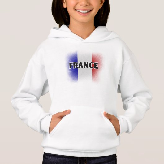 Einfache moderne Liebe Frankreich Flag Paris Souve Hoodie (Vorderseite)