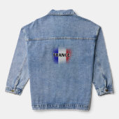 Einfache moderne Liebe Frankreich Flag Paris Souve Jeansjacke (Rückseite)