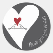 Einfache moderne Liebesvögel und Rotes Herz Vielen Runder Aufkleber (Vorderseite)