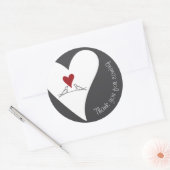 Einfache moderne Liebesvögel und Rotes Herz Vielen Runder Aufkleber (Umschlag)