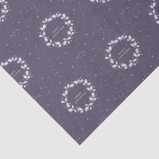 Einfache moderne Lila frohe Weihnachtsfeier Holly Seidenpapier (Ausschnitt)
