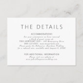 Einfache moderne Lila Hochzeitsdetails Begleitkarte (Vorderseite)