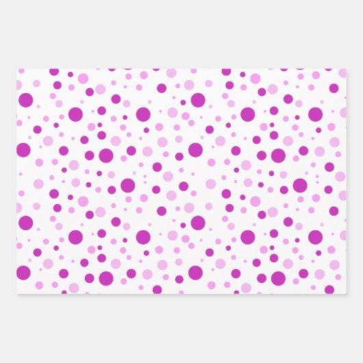 Einfache moderne Lila Lilac Polka Dots Geschenkpapier Set (Vorderseite)
