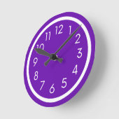 Einfache moderne Lila und weiße Küche Runde Wanduhr (Winkel)