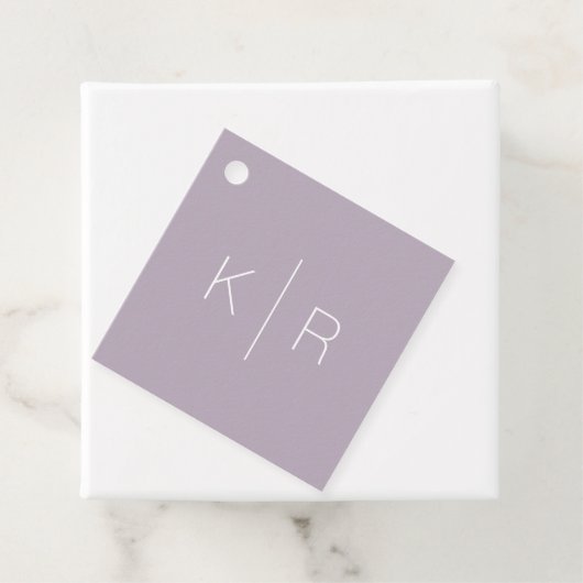 Einfache moderne Lilac Monogram Wedding Vielen Dan Geschenkanhänger (Beispiel)