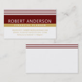 EINFACHE MODERNE LINES männlich dunkelrot bordeaux Visitenkarte (Vorne/Hinten)