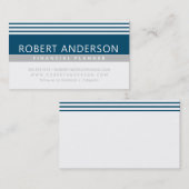 EINFACHE MODERNE LINIEN männlich blass, dunkelblau Visitenkarte (Vorne/Hinten)