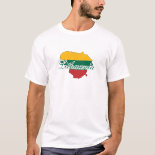 Einfache moderne litauische Landkarte Flag T-Shirt
