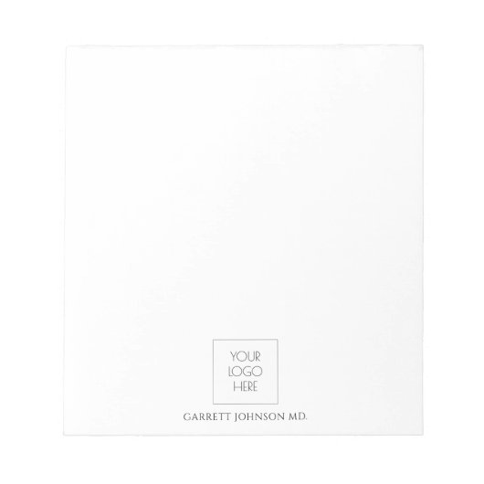 Einfache, moderne Logo- oder Foto-Doktor Notizblock (Vorderseite)
