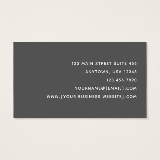 Einfache moderne Logo-Visitenkarte für den Schmuck (Rückseite)