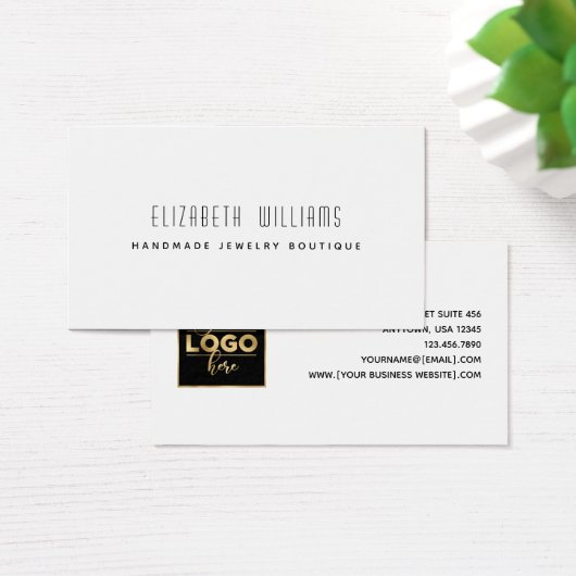 Einfache moderne Logo-Visitenkarte für den Schmuck (Schreibtisch)