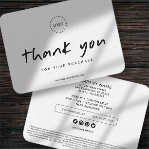 Einfache, moderne Logo-Werbecoupon Mitteilungskarte