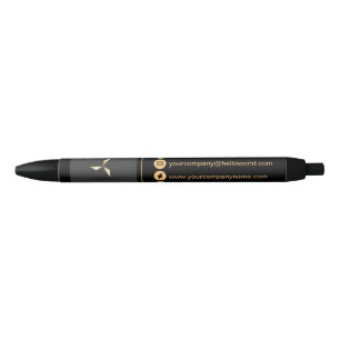 Einfache moderne Luxus-Black & Gold-Logo Kugelschreiber