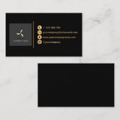 Einfache moderne Luxus-Black & Gold-Logo Visitenkarte (Vorne/Hinten)