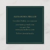 Einfache moderne Luxus Quadratische Visitenkarte (Rückseite)