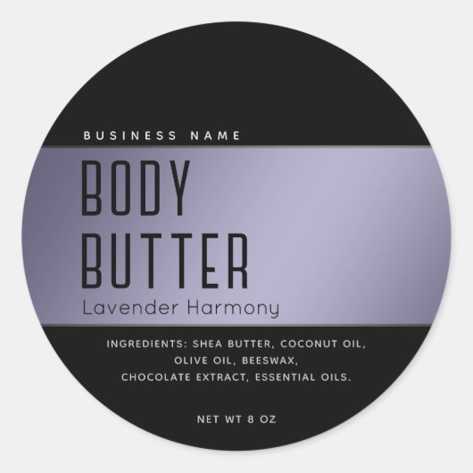 Einfache moderne Luxus Typografie Black Classic Ro Runder Aufkleber (Vorderseite)