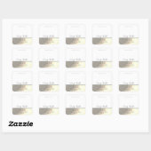 Einfache moderne Luxustypografie, weißes Gold Quadratischer Aufkleber (Blatt)