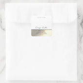 Einfache moderne Luxustypografie, weißes Gold Quadratischer Aufkleber (Tasche)
