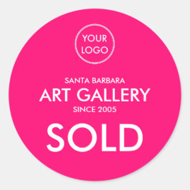 Einfache moderne Magenta-Logo-Auktion Verkauf Runder Aufkleber