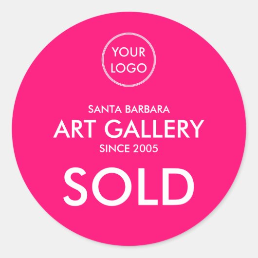Einfache moderne Magenta-Logo-Auktion Verkauf Runder Aufkleber (Vorderseite)
