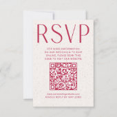 Einfache moderne Magenta Wedding RSVP Online QR Co Karte (Vorderseite)