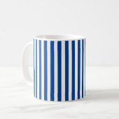 Einfache moderne Marine blau und weiß vertikal ges Kaffeetasse (Vorderseite Links)