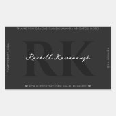 Einfache moderne Marketing Monogram Dunkelgrau Rechteckiger Aufkleber (Vorderseite)