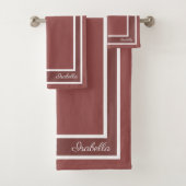 Einfache moderne Marsala Badhandtuch Set (Insitu)