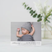 Einfache, moderne, maßgeschneiderte Foto-Geburt Ankündigung (Stehend Vorderseite)