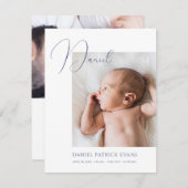 Einfache, moderne, maßgeschneiderte Foto-Geburt Ankündigung (Vorne/Hinten)