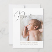 Einfache, moderne, maßgeschneiderte Foto-Geburt Ankündigung (Vorderseite)