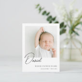 Einfache, moderne, maßgeschneiderte Foto-Geburt Ankündigung (Stehend Vorderseite)