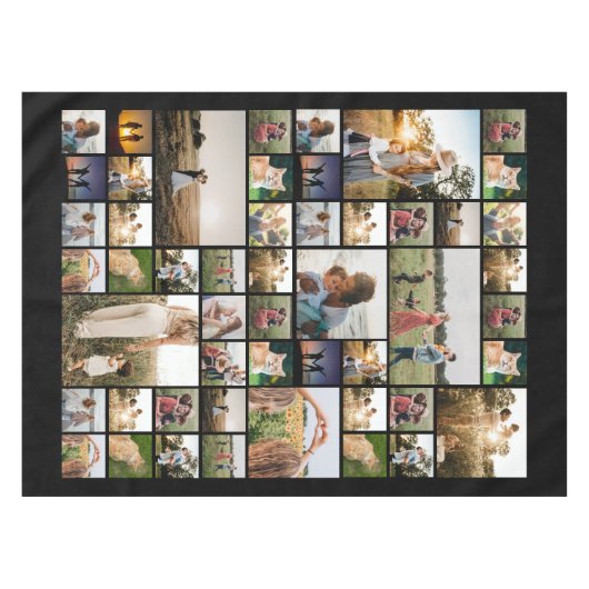 Einfache, moderne, maßgeschneiderte FotoCollage Tischdecke (Vorderseite (Horizontal))