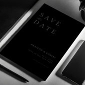 Einfache, moderne Matte Black Wedding speichern da Save The Date